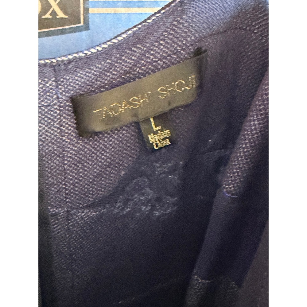 SHO by Tadashi Shoji Taura Dress Blue White Bandage Floral Cocktail Size Large - Picture 4 of 9